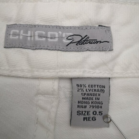 Chico's Platinum Ladies Size 0.5 Reg. (approx. size 6 US) White Bootcut Jeans - Picture 3 of 14